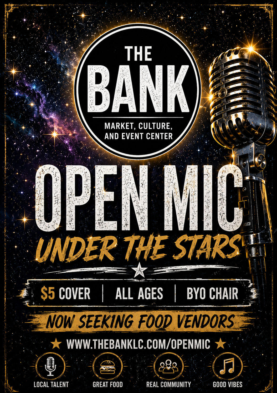 OpenMic Under the Stars event flyer
