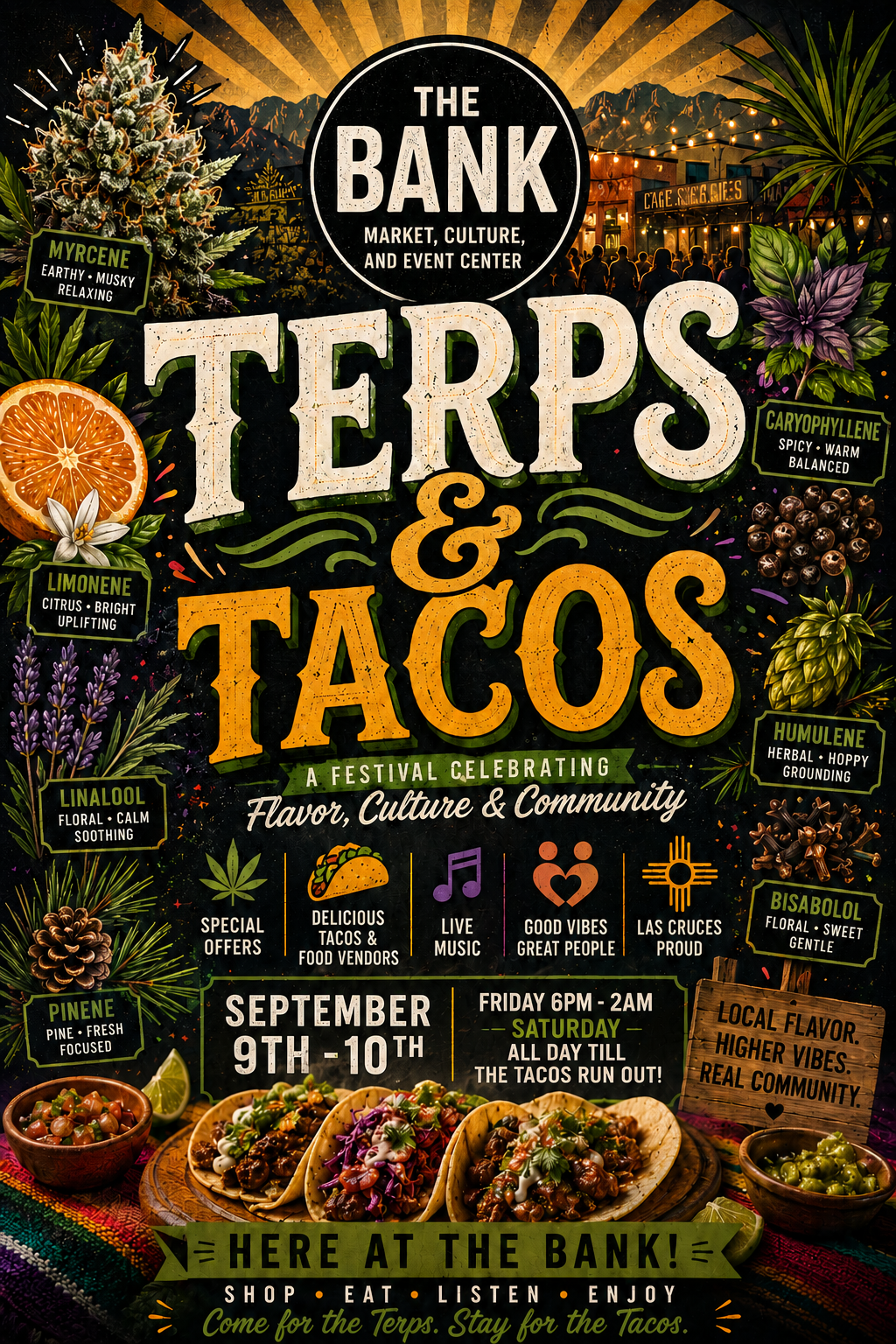 Terps and Tacos September 9-10 event poster